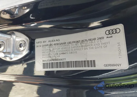 2014 Audi S5 3.0T Premium Plus from USA, damaged, VIN WAUCGAFR0EA069077